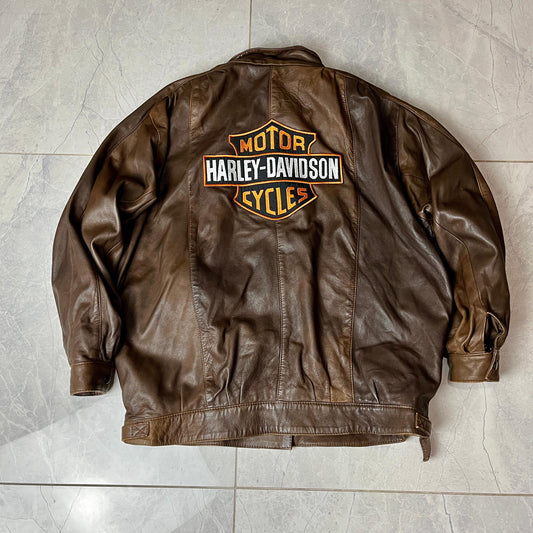 HARLEY DAVİDSON® Kahverengi Deri Ceket